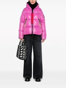 logo-tag puffer jacket - Roze