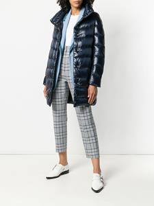 pufferjack met veren - Blauw