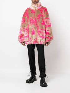 philippplein Philipp Plein Jas van imitatiebont - Roze