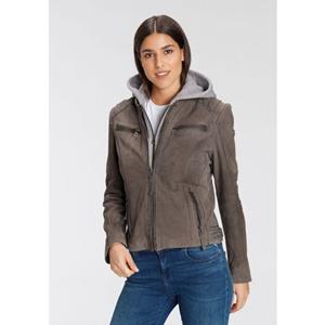 Gipsy Lederjacke "NOLAH", mit Kapuze, Two-in-One Style - mit abnehmbarer Jersey-Kapuze