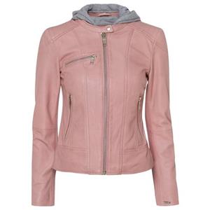 Maze Lederjacke, mit Kapuze, mit glitzerndem Statementprint innen