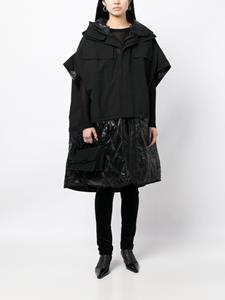 Junya Watanabe short-sleeve quilted hooded coat - Zwart