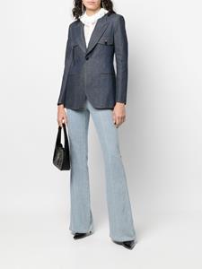 saintlaurent Saint Laurent Blazer met enkele rij knopen - Blauw