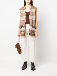 Fortela Gilet met verticale streep - Bruin