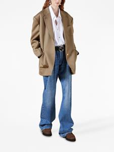 Gucci Blazer met enkele rij knopen en horsebit - Bruin