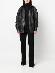 themannei The Mannei Leren jack - Zwart