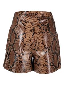 Leren shorts - Bruin