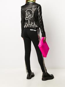 philippplein Philipp Plein Bikerjack met rits - Zwart