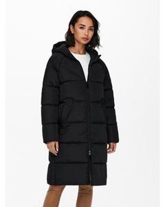 Only Doorgestikte jas ONLAMANDA LONG PUFFER COAT met een capuchon