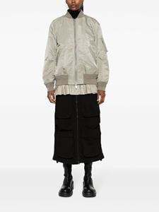 pleated-panel bomber jacket - Groen