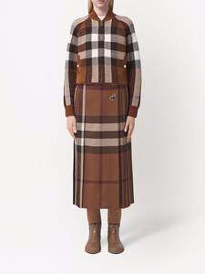 Burberry Geruit bomberjack - Bruin