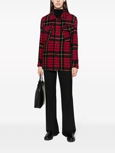 tartan-check pattern shirt jacket - Rood