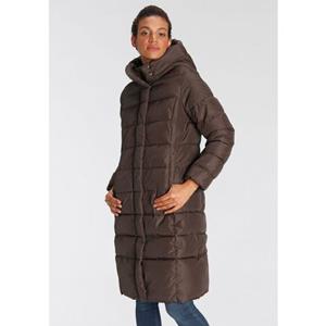 Only Doorgestikte jas ONLTINA PUFFER X LONG COAT OTW met een capuchon