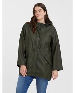 Vero Moda Curve Outdoorjacke "VMCMALOU COATED JACKET CUR NOOS", mit Kapuze