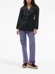 GANNI Blazer met enkele rij knopen - Zwart