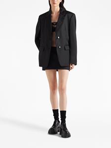 Prada Re-Nylon mantel met enkele rij knopen - Zwart