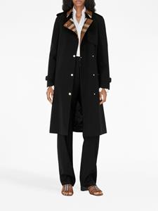 Burberry Trenchcoat met geruit vlak - Zwart