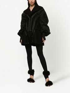 dolce&gabbana Dolce & Gabbana Bomberjack met veterdetail - Zwart