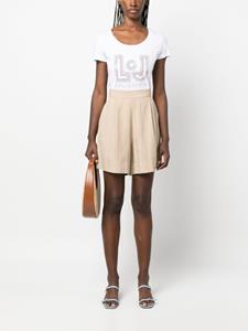 liujo LIU JO Shorts met logoplakkaat - Beige
