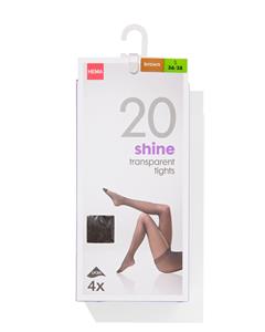 HEMA Panty's Glans Transparant 20 Denier - 4 Stuks Bruin (bruin)