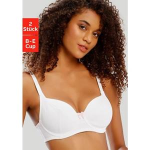 Petite fleur Beugel-bh met strik in vichyruitdessin, basic dessous (Set van 2)