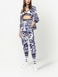 dolce&gabbana Dolce & Gabbana Sweater met Majolica-print en rits - Blauw