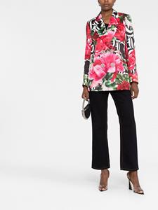 philippplein Philipp Plein Blazer met bloemenprint - Zwart