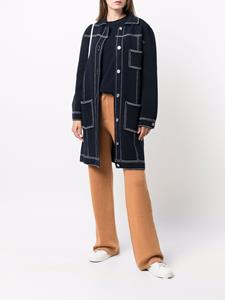 Barrie Jas met enkele rij knopen - Blauw