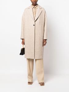 Kiton Jas met pied-de-poule print - Beige