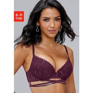 Lascana Push-up-bh met verleidelijke bandjes en metalen accessoires, lingerie