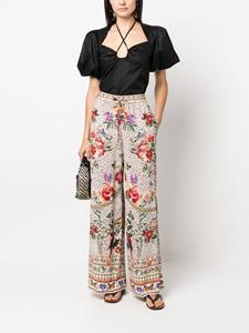 Camilla Broek met bloemenprint - Rood
