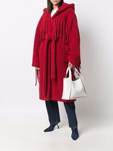 stellamccartney Stella McCartney Teddy jas met ceintuur en franje - Rood