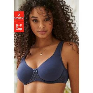 Nuance T-shirt-bh met beugel en ongevoerde cups, basic dessous (Set van 2)