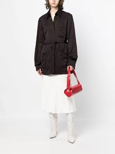 jilsander Jil Sander Satijnen shirtjack met gestrikte taille - Bruin
