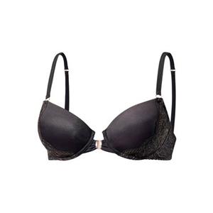 Lascana Bh met halterbandjes met voorklep en kant in een glanzend bronzen tint