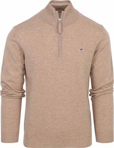 Gant Halfzip Wol Trui Logo Beige