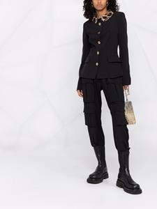 philippplein Philipp Plein Jack met luipaardkraag - Zwart