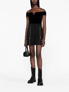 alexandermcqueen Alexander McQueen Wollen shorts verfraaid met rits - Zwart