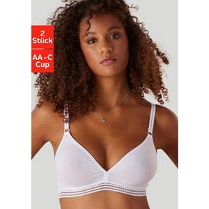 Petite fleur Bh zonder beugels Basic bh in sierlijke triangel-look, basic dessous (2-delig, Set van 2)