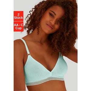 Petite fleur Bh zonder beugels Basic bh in sierlijke triangel-look, basic dessous (2-delig, Set van 2)