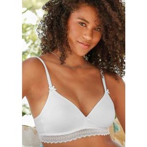 Petite fleur Bralette-bh met kantband, van zacht katoen, basic dessous (Set van 2)