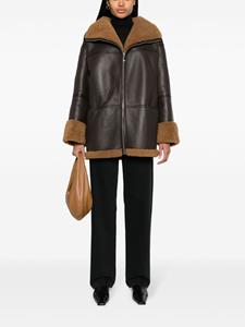 TOTEME shearling leather coat - Bruin
