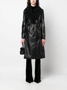 Bally Leren trenchcoat - Zwart
