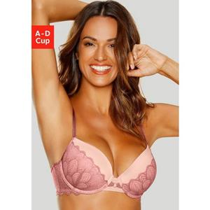 Lascana Push-up-bh Belinda Cups van mooie satijnstof met kant overtrokken, sexy ondergoed