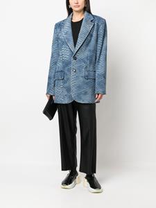 mm6maisonmargiela MM6 Maison Margiela Blazer met enkele rij knopen - Blauw