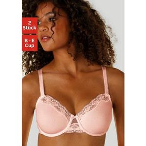 Petite fleur Beugel-bh met fijne jacquardkant, basic dessous (2-delig, Set van 2)