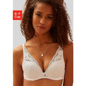 Lascana Push-up-bh gemaakt van gebloemd kant in een high-apex pasvorm, lingerie