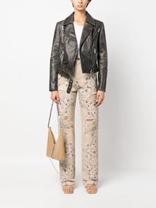 philippplein Philipp Plein Leren bikerjack - Zwart