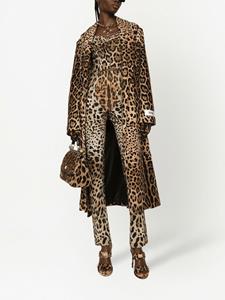 Dolce & Gabbana KIM DOLCE&GABBANA badstof mantel met luipaardprint - Bruin