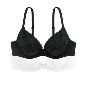 Dorina 2-Pack Push up / Plunge BH's - Sonia - Goedkope T-shirt kanten Bh's - 3/4 Cup